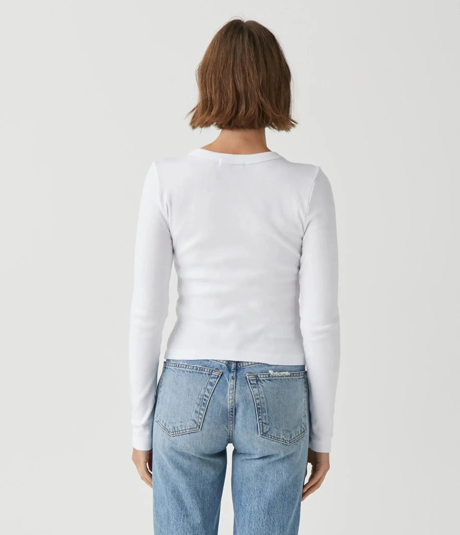 Michael Stars Orion Crop Tee - White-Hand In Pocket