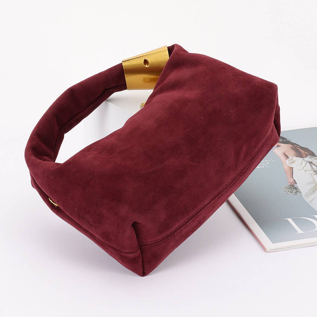 Boston Suede Crossbody bag: Wine-Hand In Pocket