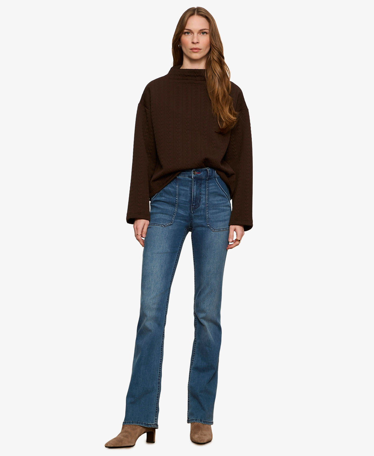 Sanctuary Sadie Quilted Top - Espresso Martini-Hand In Pocket