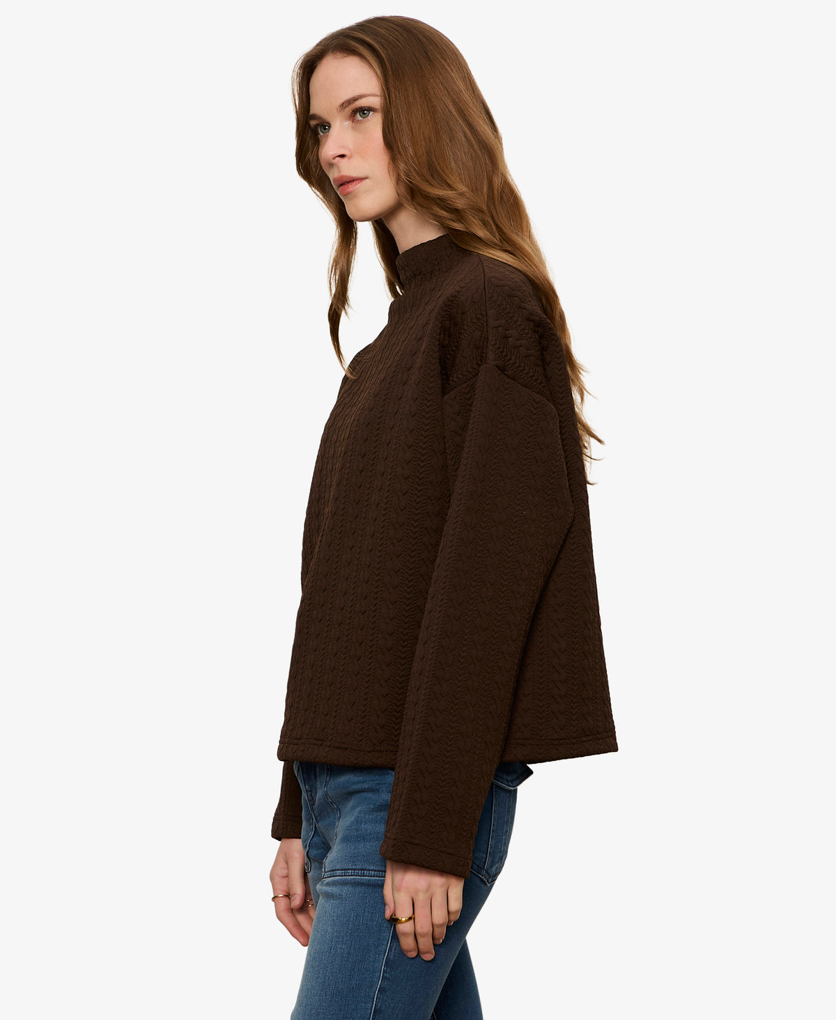 Sanctuary Sadie Quilted Top - Espresso Martini-Hand In Pocket