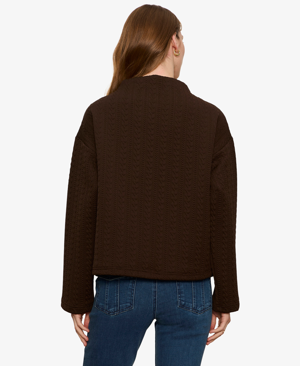 Sanctuary Sadie Quilted Top - Espresso Martini-Hand In Pocket