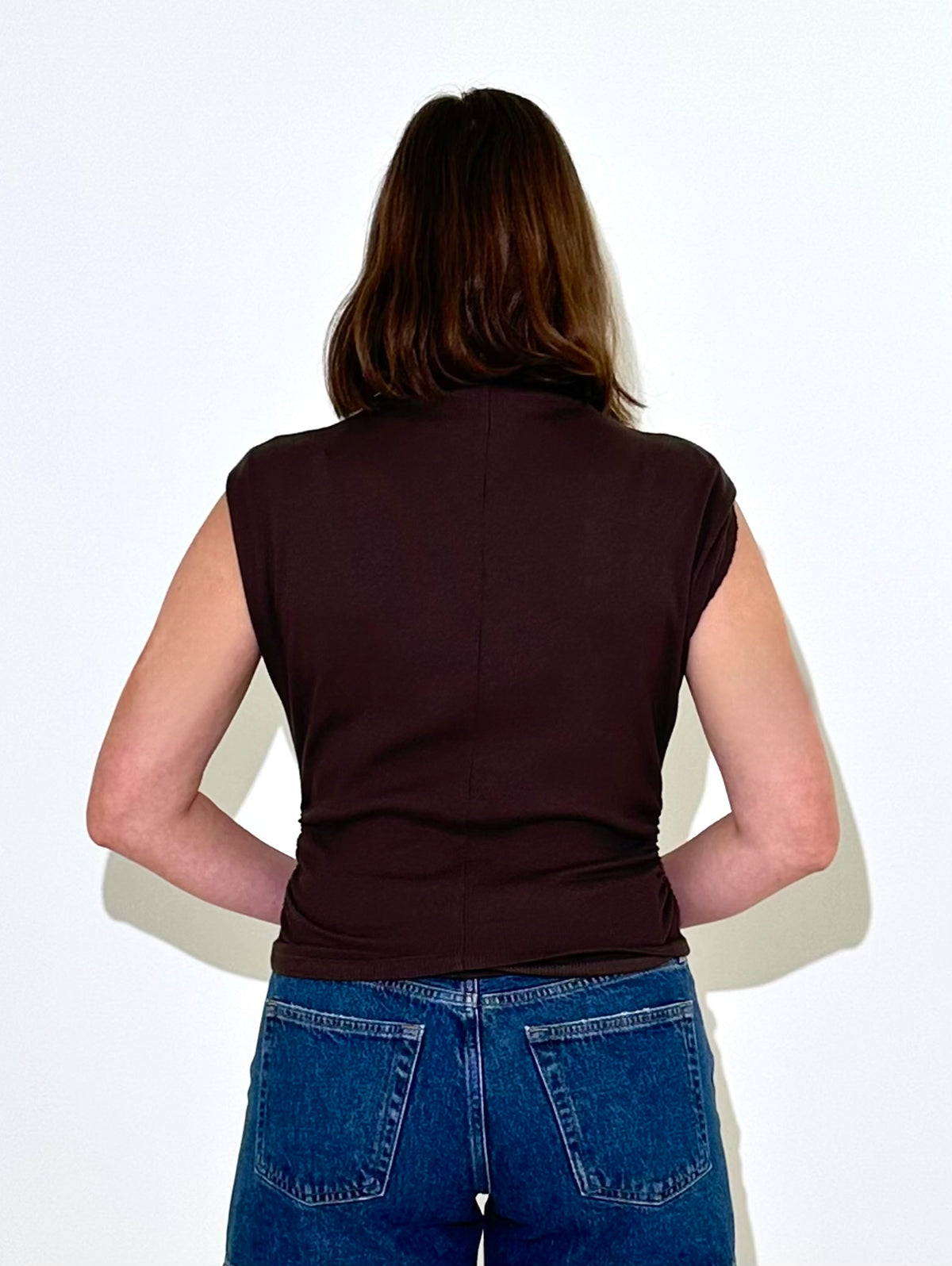 Michael Stars Amara Mock Neck Top - Molasses-Hand In Pocket