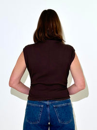 Michael Stars Amara Mock Neck Top - Molasses-Hand In Pocket
