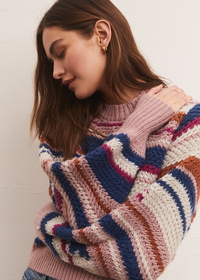 Z Supply Asheville Striped Sweater-Hand In Pocket