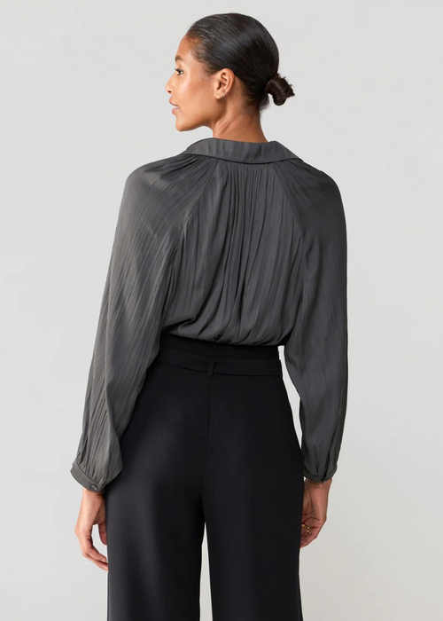Sanctuary Casually Cute Sateen Blouse - Mineral ***FINAL SALE***-Hand In Pocket