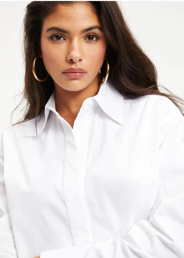 Good American Button 2.0 Shirt-White ***FINAL SALE***-Hand In Pocket
