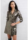 French Connection Alara Molten Metallic Dress-Hand In Pocket