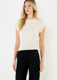 THML Piper Sweater Top - Cream-Hand In Pocket