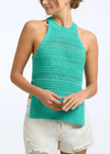 525 America Olivia Halter Tank-Cyan ***FINAL SALE***-Hand In Pocket