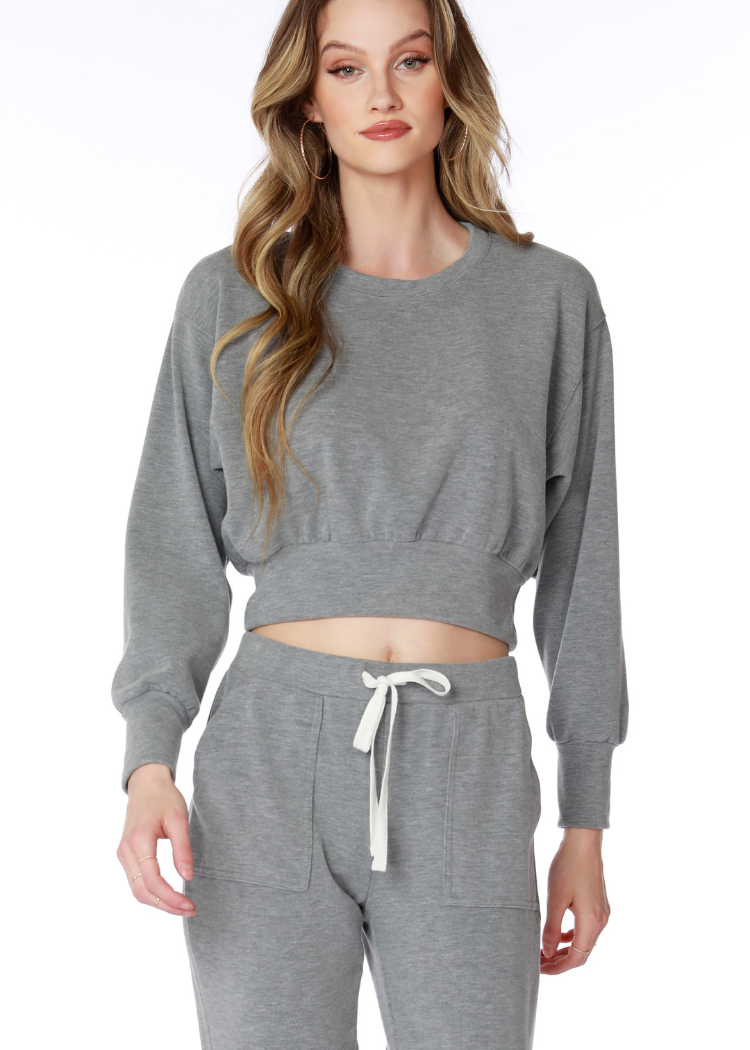 Bobi Wide Band Sweatshirt - Muted Grey ***FINAL SALE***-Hand In Pocket