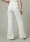Joe's Jeans Double Buckle Sailor Pant- Optic White-Hand In Pocket