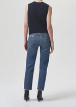 Agolde Kye Mid Rise Straight Crop-Notion-Hand In Pocket