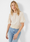 French Connection Jenna Mix Knit Top-Cream-Hand In Pocket