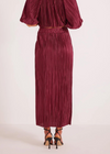 Mink Pink Tilla Plisse Midi Skirt - Berry-***FINAL SALE***-Hand In Pocket