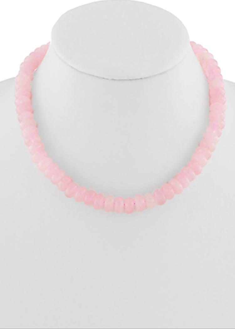 Tidal Beaded Necklace-Rose-Hand In Pocket