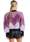 Fuzzy Chevron Cardigan-Hand In Pocket