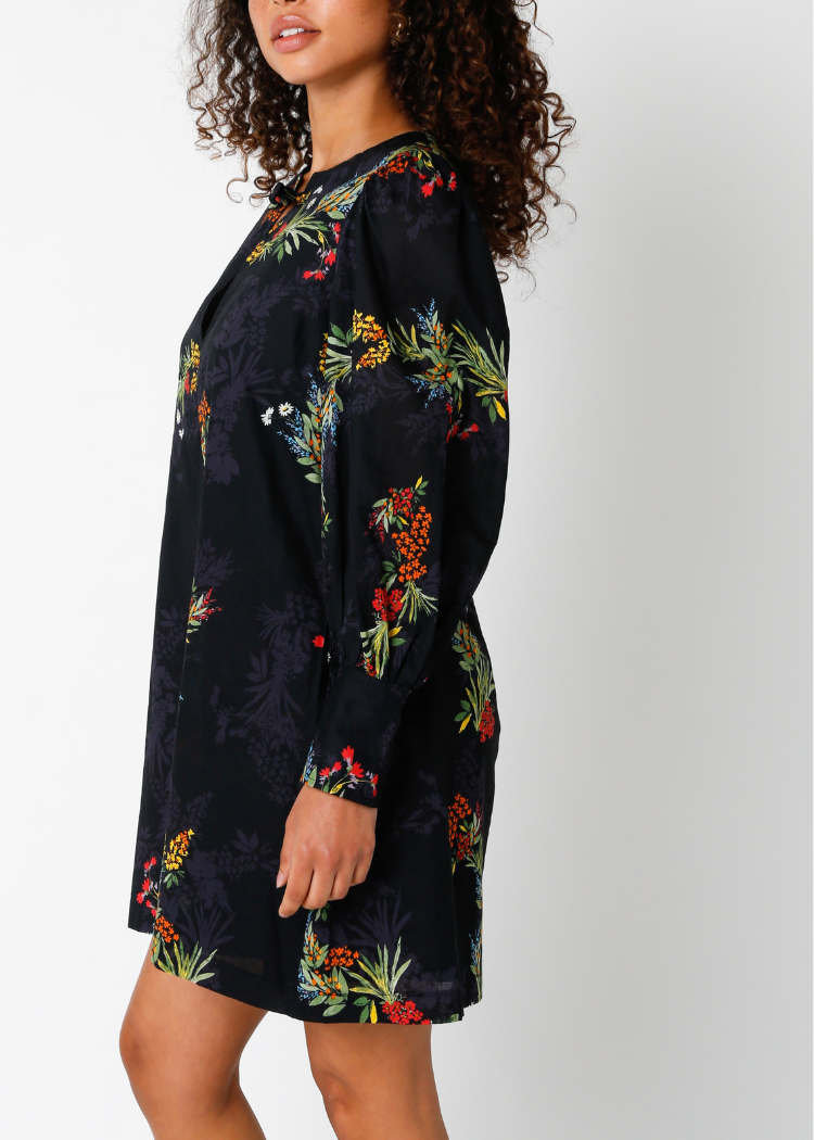 Kate Long Sleeve Babydoll Dress-Black ***FINAL SALE***-Hand In Pocket