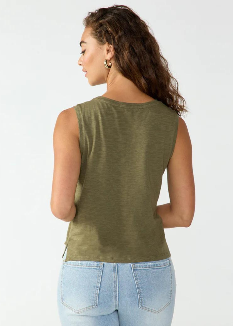 Sanctuary Love Me Knot Top - Mossy Green-Hand In Pocket