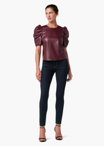 Joe's Jeans The Kira Vegan Leather Puff Sleeve Top ***FINAL SALE***-Hand In Pocket