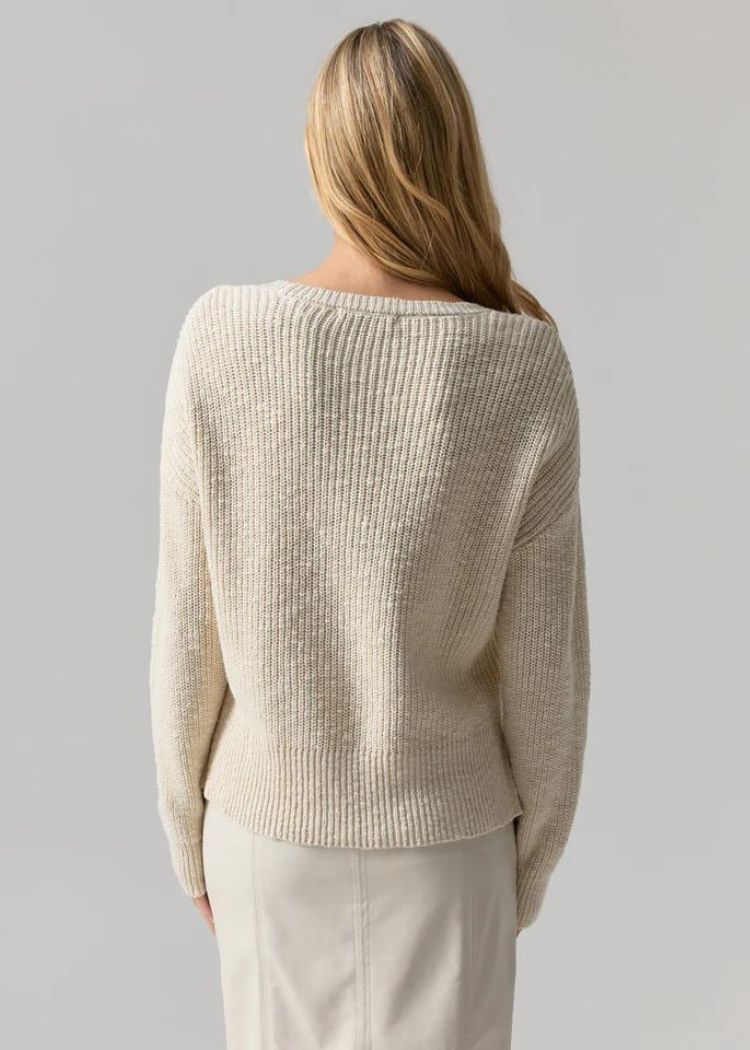 Sanctuary Scoop Neck Sweater - Eco Natural-Hand In Pocket