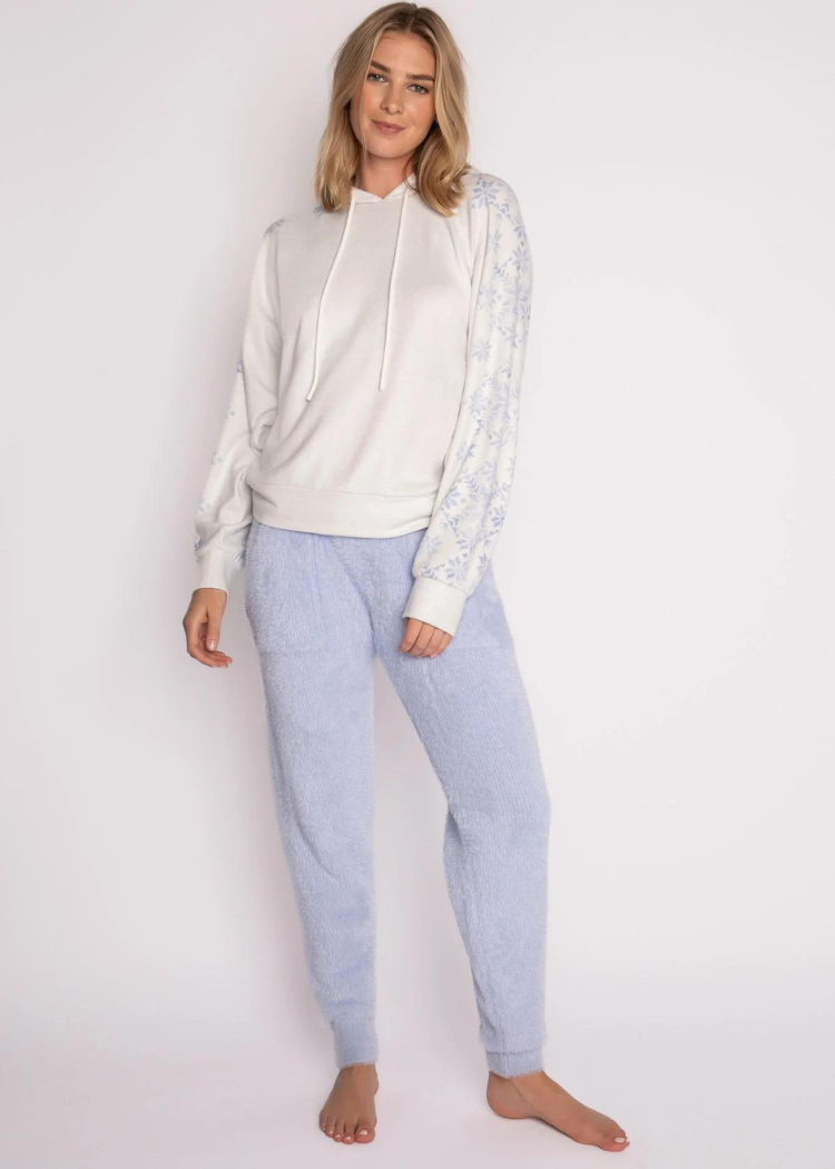Clea Banded Pant Feather Knit - Blue Mist-***FINAL SALE***-Hand In Pocket