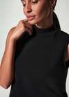 Spanx Airessentials Mock Neck Dress-White Cloud-Hand In Pocket