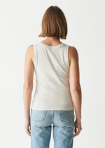 Michael Stars Elodie Crop Scoop Neck Tank-Cement-Hand In Pocket