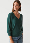 Michael Stars Gabriella V-Neck Top - Ivy-Hand In Pocket