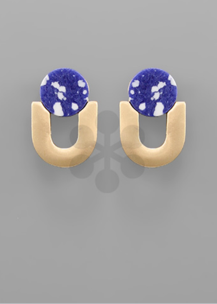 Camila Arch Earrings-Blue-Hand In Pocket