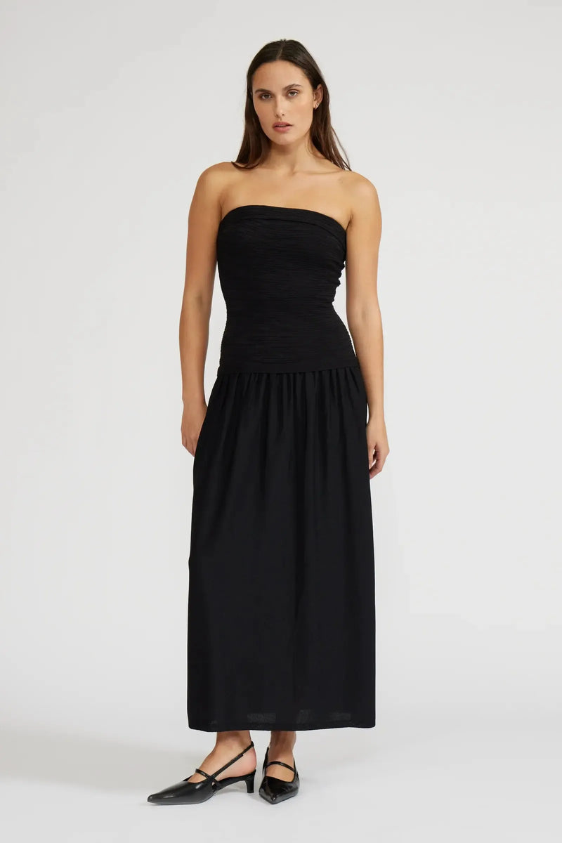 Lucy Paris Marion Strapless Dress- Black-Hand In Pocket