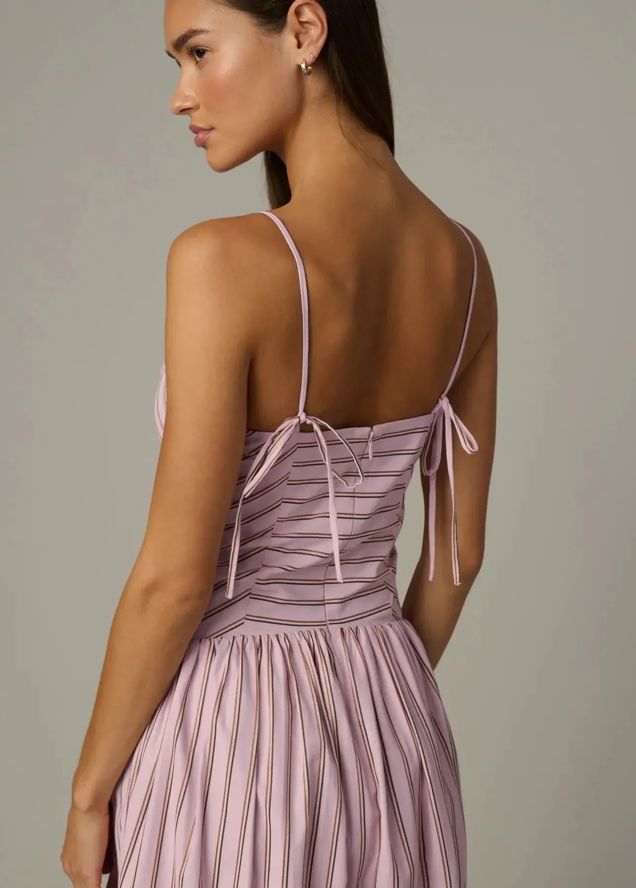 Joe's Jeans Mara Maxi Dress - Blush Pink Stripe-Hand In Pocket