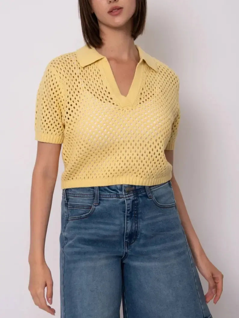 RD Style Cadhla Knit Top - Corn-Hand In Pocket