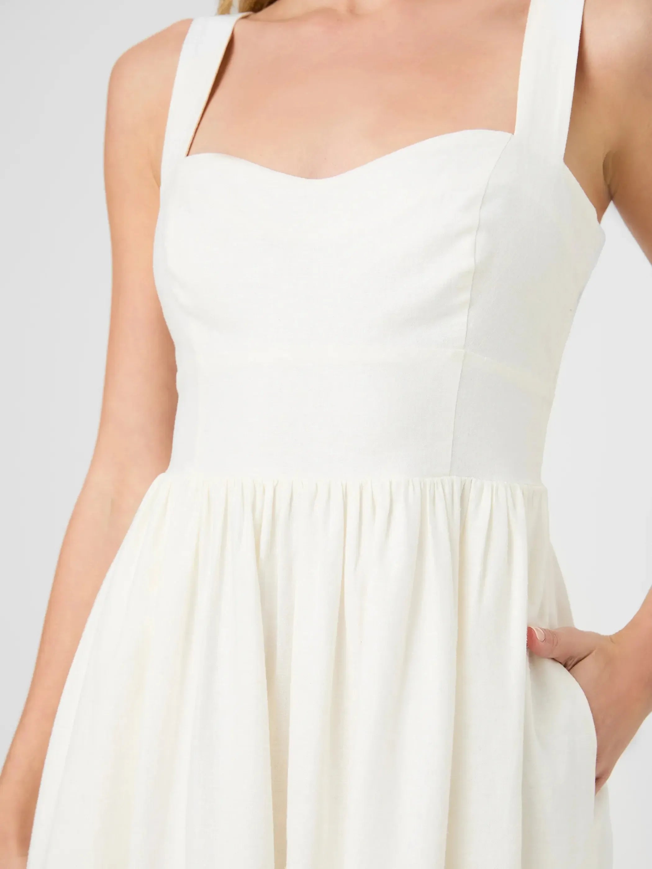 French Connection Aspen Dress - Summer White-Hand In Pocket