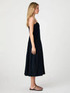 French Connection Cotton Sateen Midi Dress- Marine-Hand In Pocket