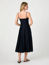 French Connection Cotton Sateen Midi Dress- Marine-Hand In Pocket
