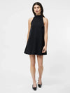French Connection Ennis Satin Dress- Black-Hand In Pocket