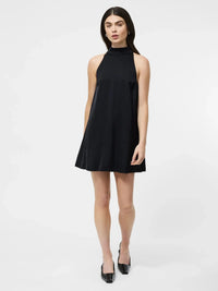 French Connection Ennis Satin Dress- Black-Hand In Pocket