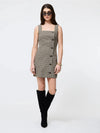 French Connection Houndstooth Mini Dress- Brown-Hand In Pocket