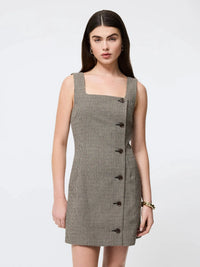 French Connection Houndstooth Mini Dress- Brown-Hand In Pocket