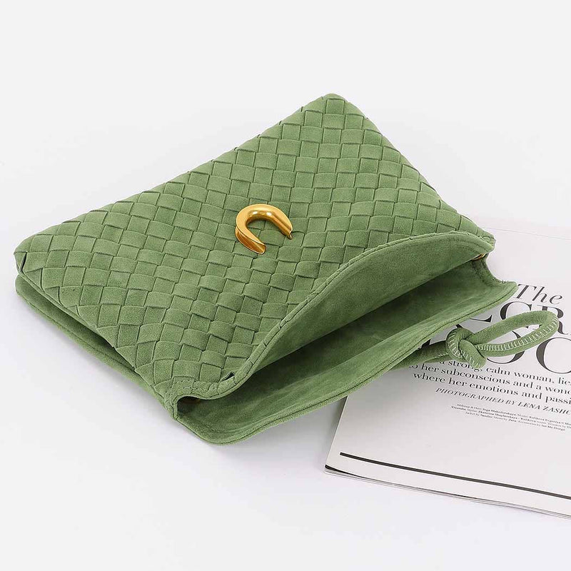 Boston Suede Crossbody bag: Green-Hand In Pocket