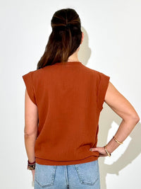 Bobi Gwen Split Neck Tee - Pennies-Hand In Pocket