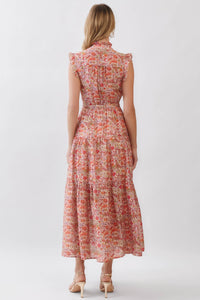 Eden Tiered Maxi Dress - Red Multi