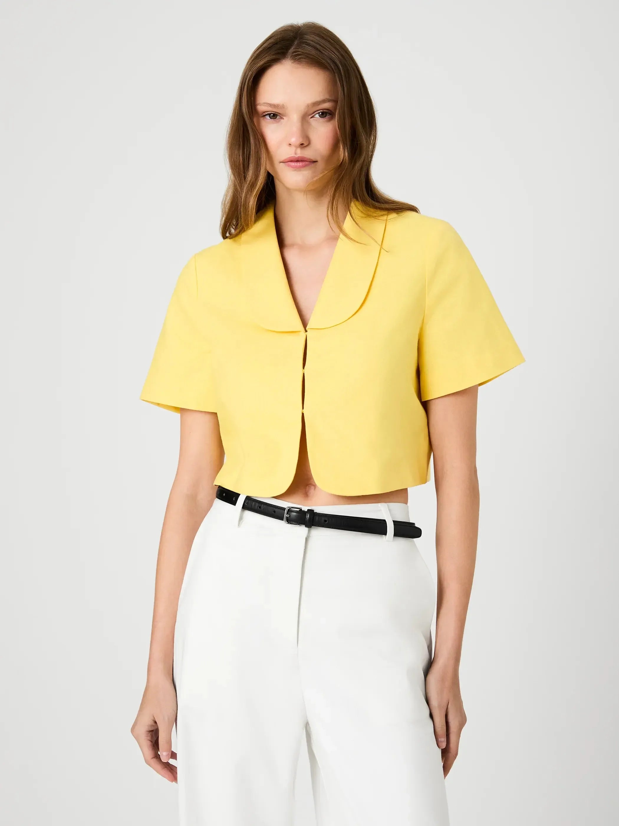 French Connection Theo Top - Daisy Yellow-Hand In Pocket