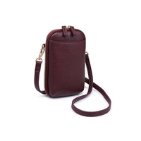 Karen Cell Phone Crossbody: Burgundy-Hand In Pocket