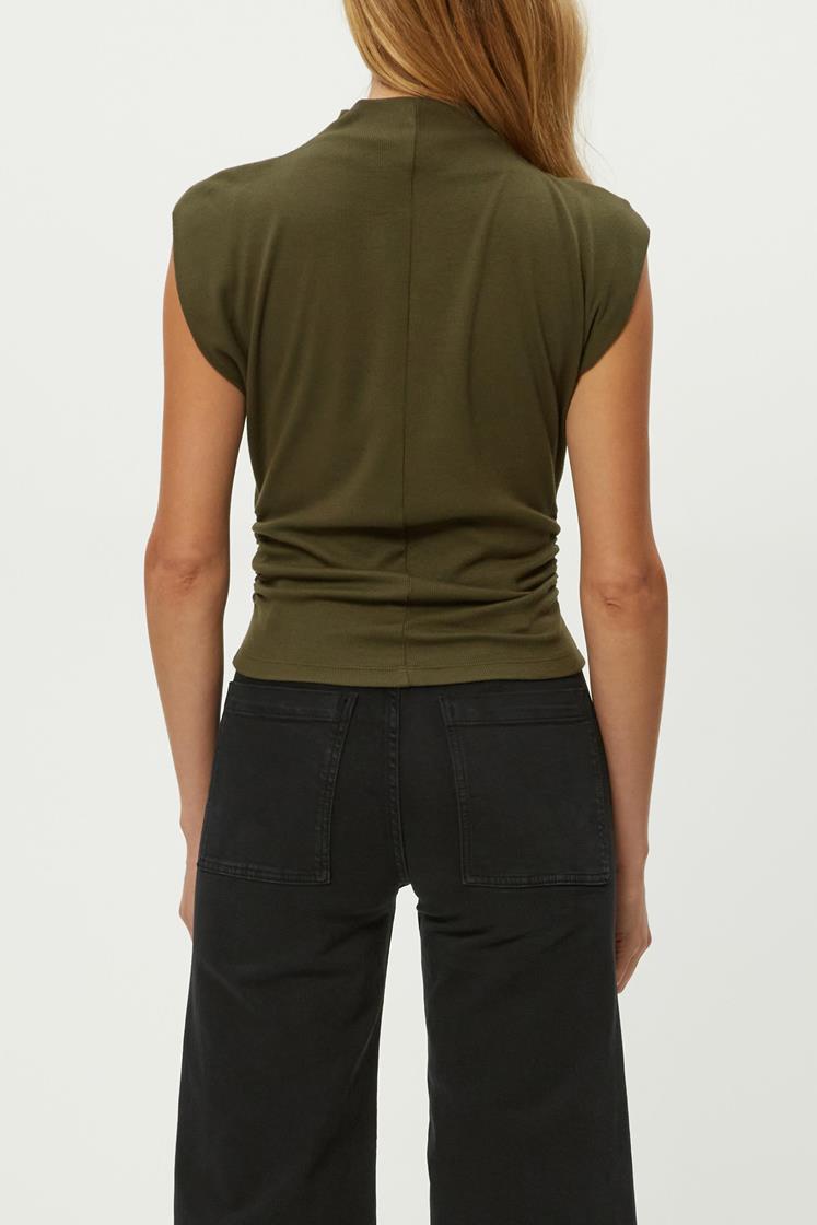 Michael Stars Amara Mock Neck Top - Topiary-Hand In Pocket