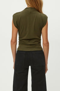 Michael Stars Amara Mock Neck Top - Topiary-Hand In Pocket