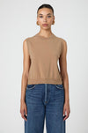 French Connection Cosysoft Sleeveless Vest- Camel-Hand In Pocket
