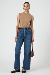 French Connection Cosysoft Sleeveless Vest- Camel-Hand In Pocket