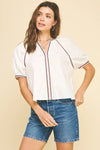 Tash stitched detailed blouse-Hand In Pocket