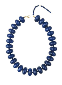 Bailey Chunky Beaded Necklace- Navy-Hand In Pocket